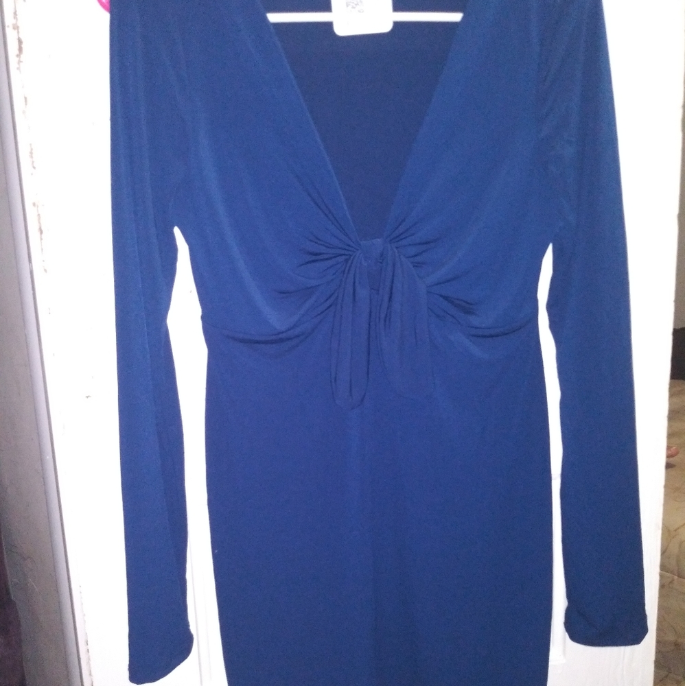 Cute silky like comfy blue dress